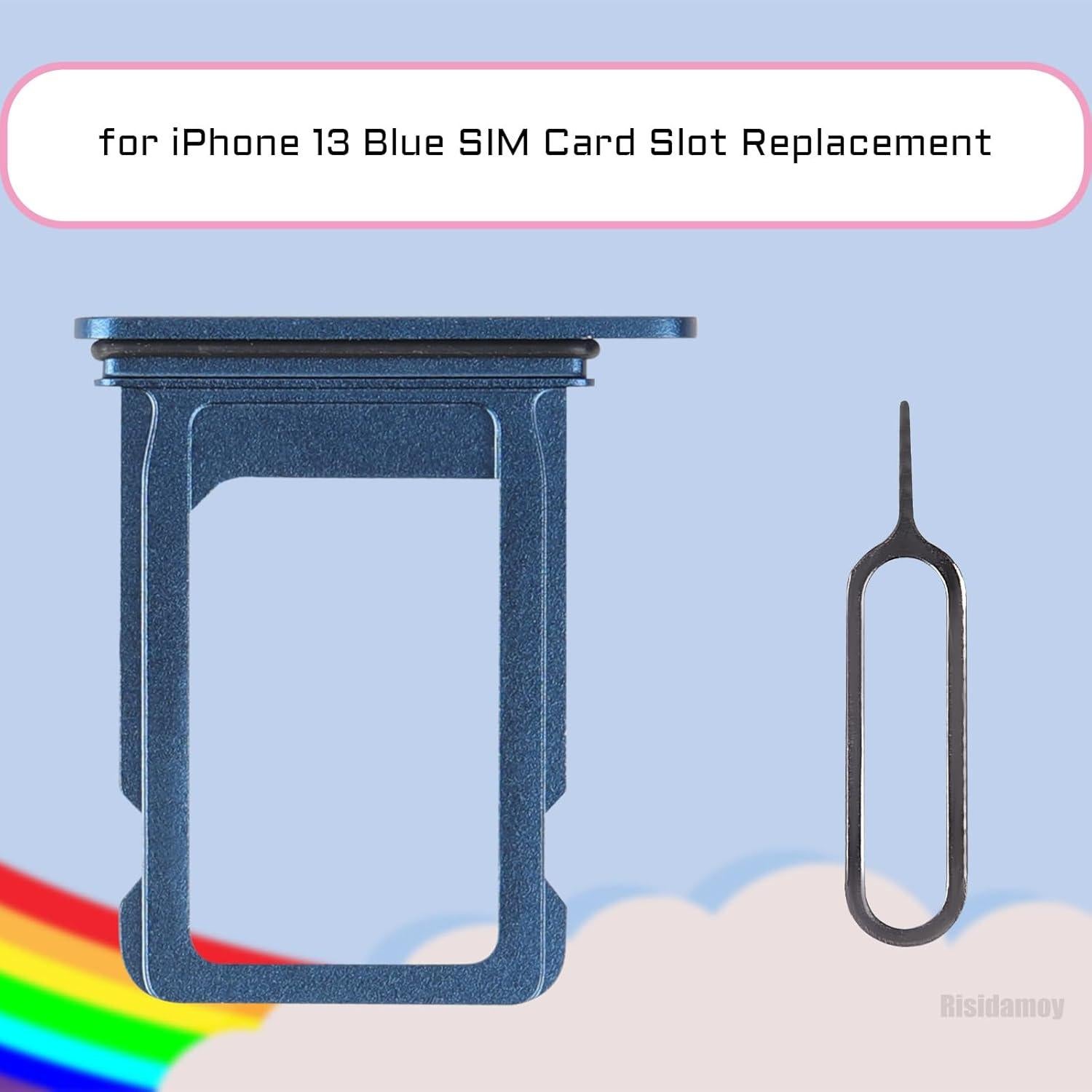 Bandeja de Tarjeta SIM Azul para iPhone 13 con Herramienta
