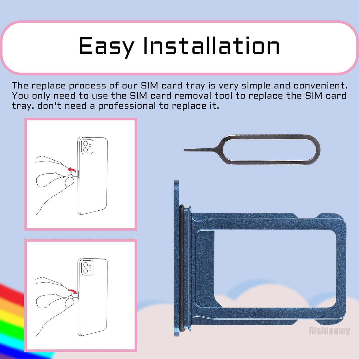Bandeja de Tarjeta SIM Azul para iPhone 13 con Herramienta