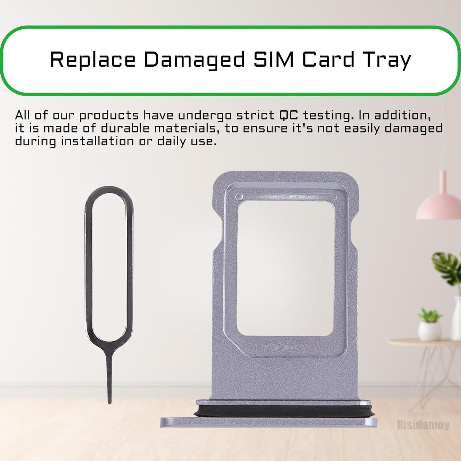 Bandeja de Tarjeta SIM para iPhone 11 Risidamoy Púrpura