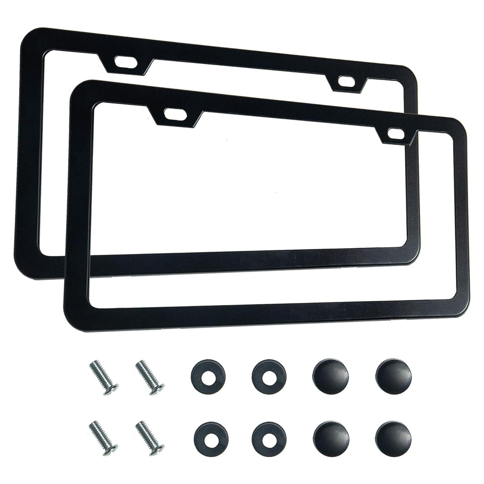 2 Marcos de Placas de Licencia Negros Mate Lengnoyp - Aluminio