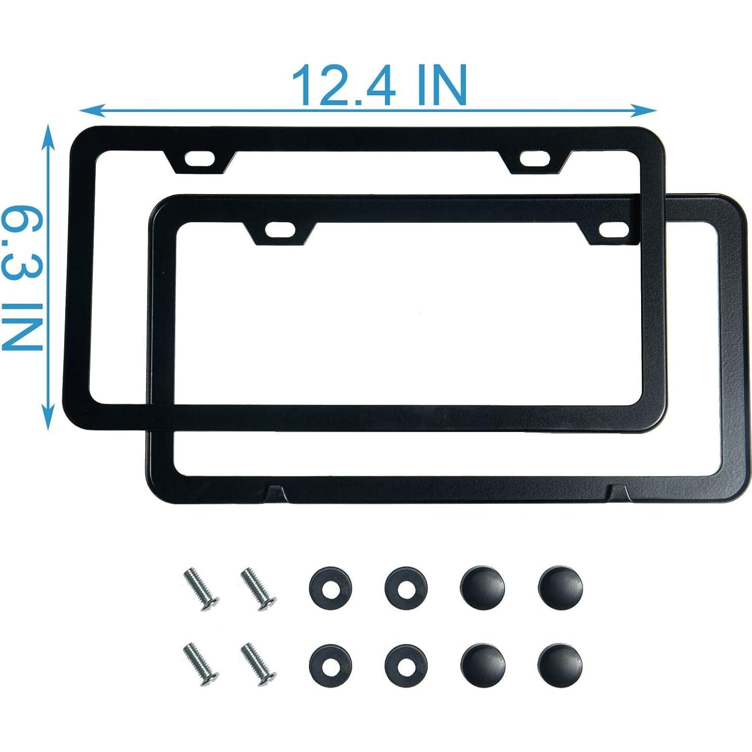 2 Marcos de Placas de Licencia Negros Mate Lengnoyp - Aluminio