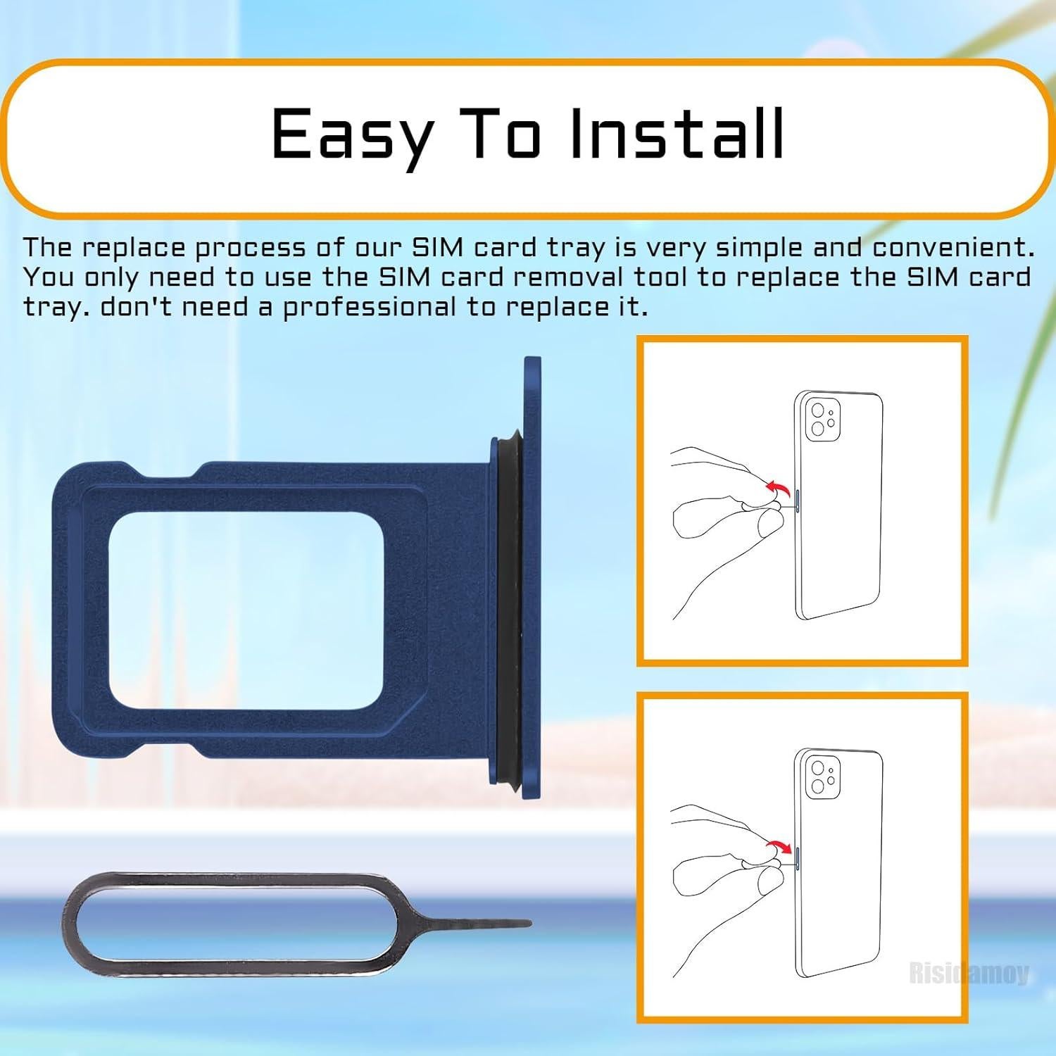 Bandeja de Tarjeta SIM Azul para iPhone 12 - Reemplazo A2172 A2402 A2403 A2404