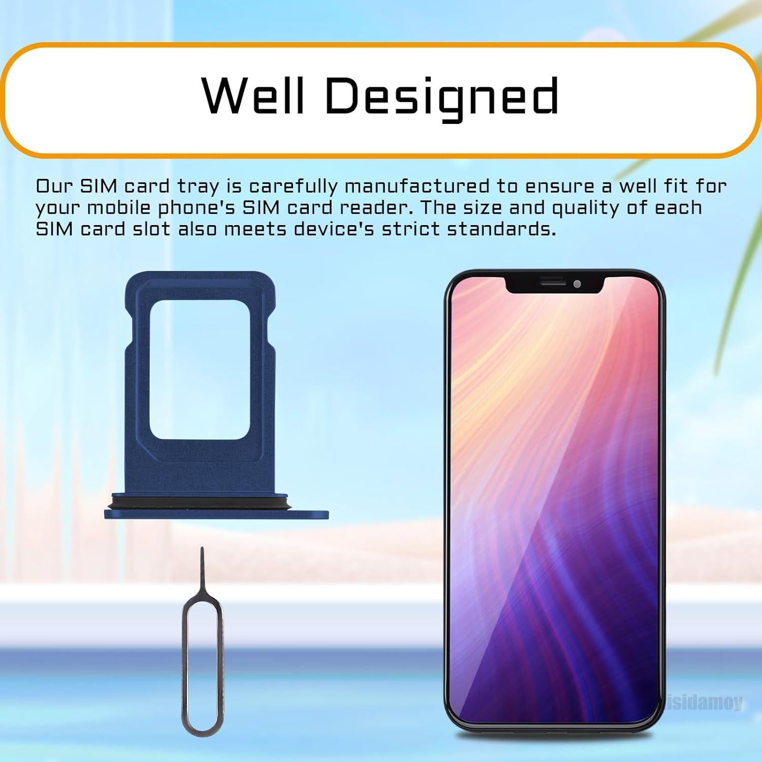 Bandeja de Tarjeta SIM Azul para iPhone 12 - Reemplazo A2172 A2402 A2403 A2404