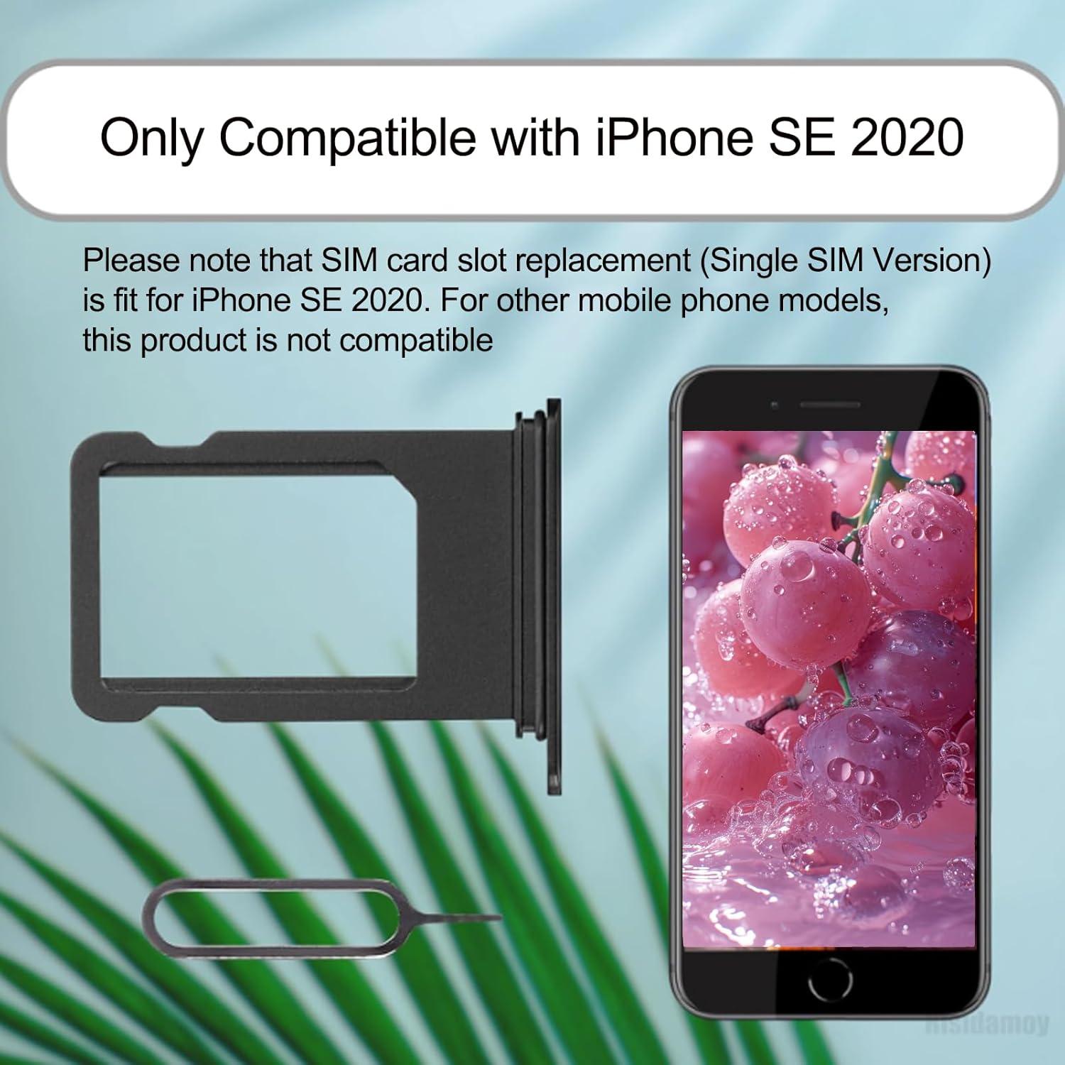 Bandeja para tarjeta SIM negra iPhone SE 2da gen 2020