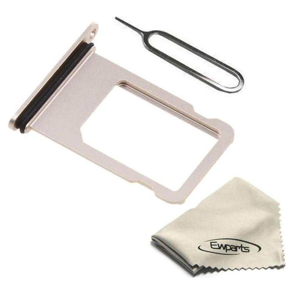 Ewparts Sim Card Tray Slot Holder Compatible with iPhone 8 Sim Tray Holder Replacement Sim Card Tray Gold with Waterproof Rubber Ring and Eject Pin
