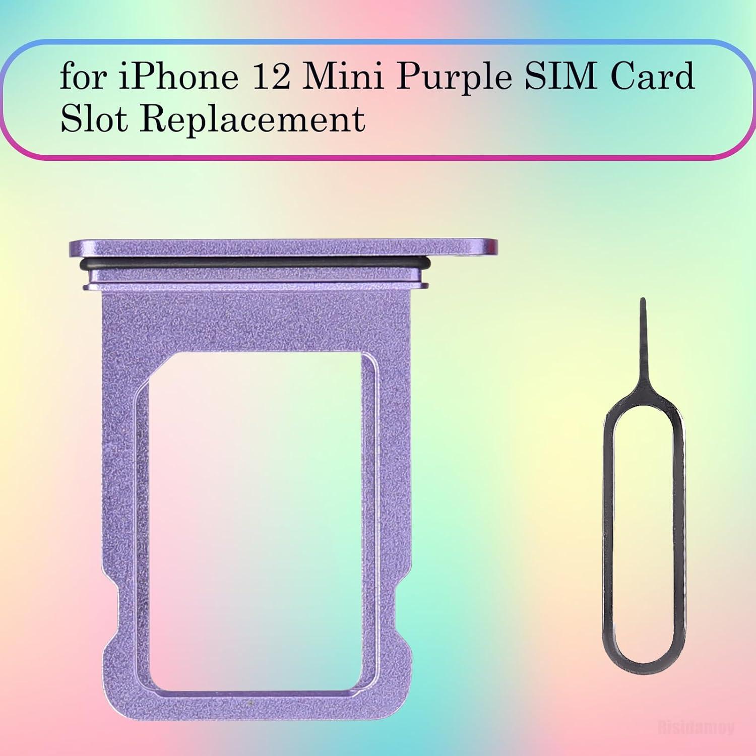 Bandeja de tarjeta SIM morada para iPhone 12 Mini A2176 A2398 A2399 A2400