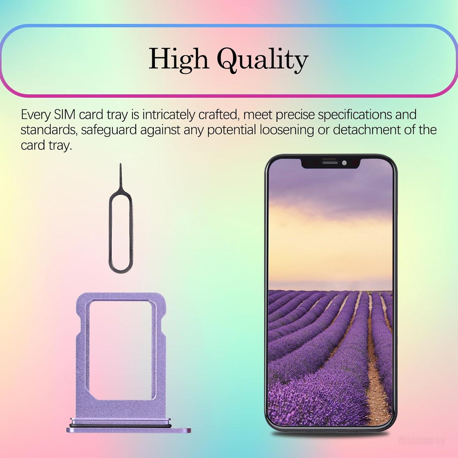 Bandeja de tarjeta SIM morada para iPhone 12 Mini A2176 A2398 A2399 A2400