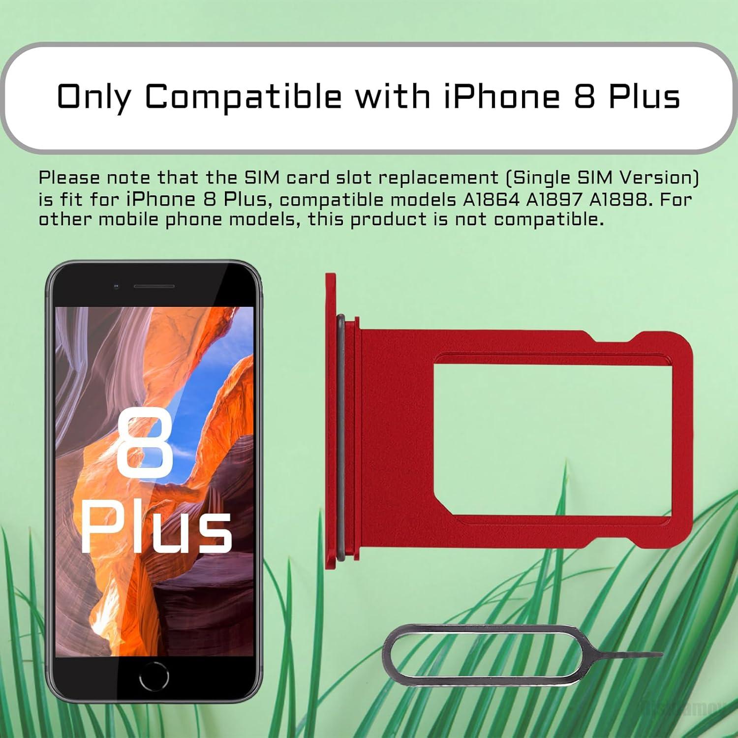 Bandeja SIM Rojo para iPhone 8 Plus A1864 A1897 A1898