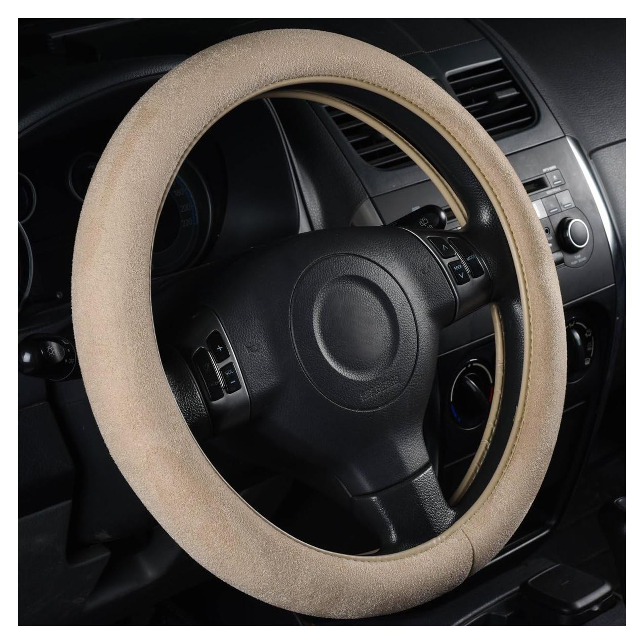 Cubierta de Volante CAR PASS Beige Seda Sintética 37-38 cm