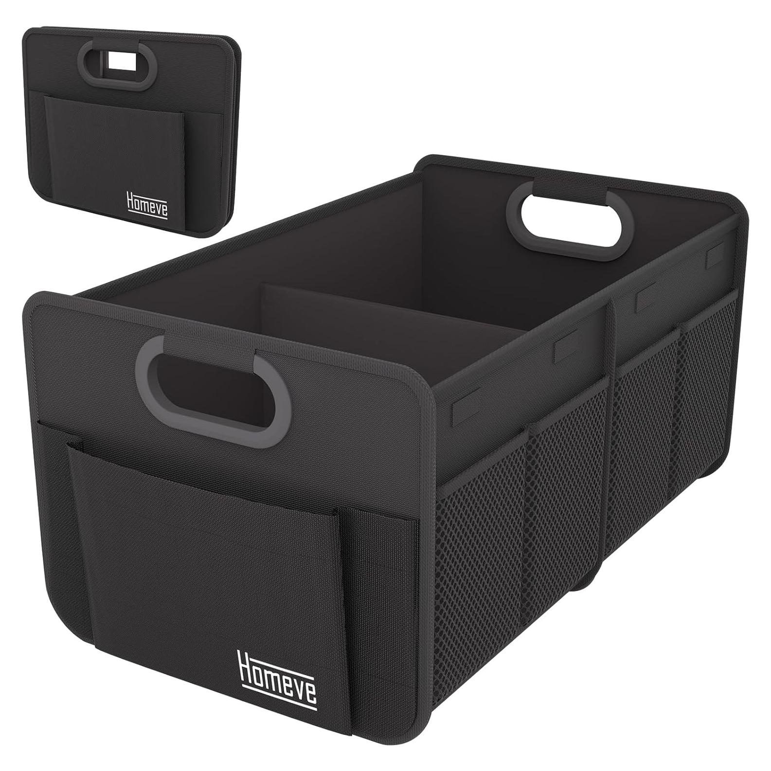 Organizador de Maletero de Coche Homeve Plegable 2 Compartimentos Negro