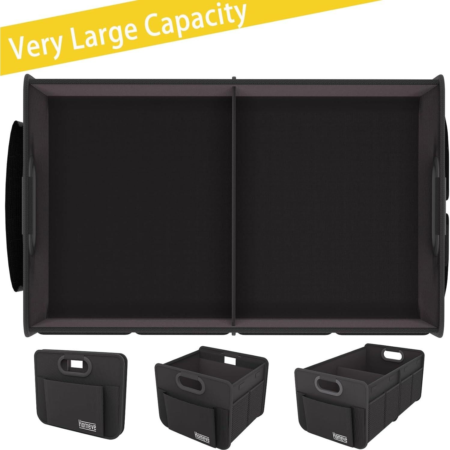 Organizador de Maletero de Coche Homeve Plegable 2 Compartimentos Negro