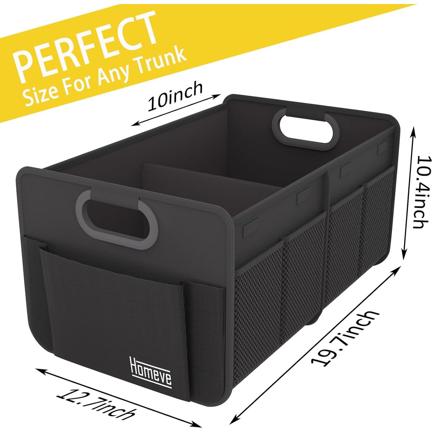 Organizador de Maletero de Coche Homeve Plegable 2 Compartimentos Negro