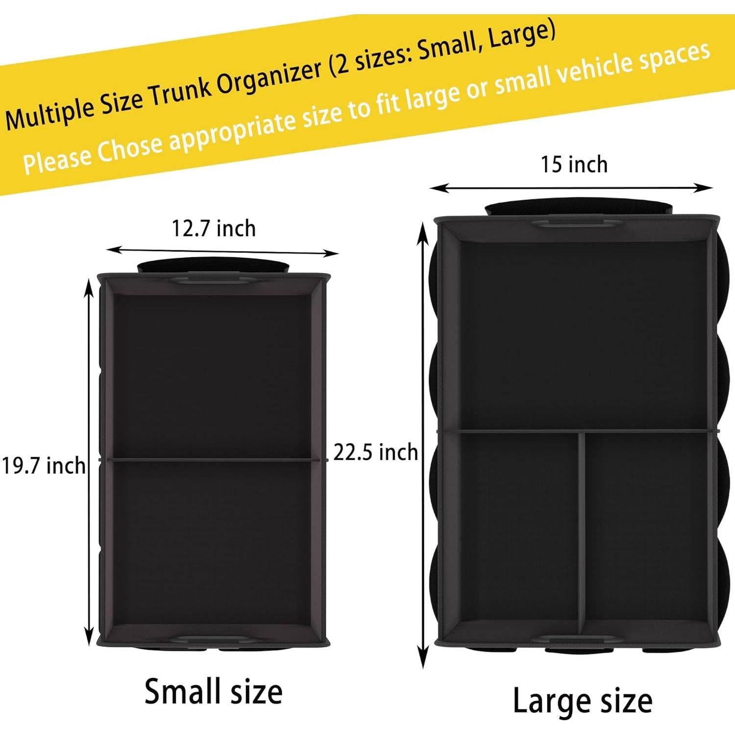 Organizador de Maletero de Coche Homeve Plegable 2 Compartimentos Negro