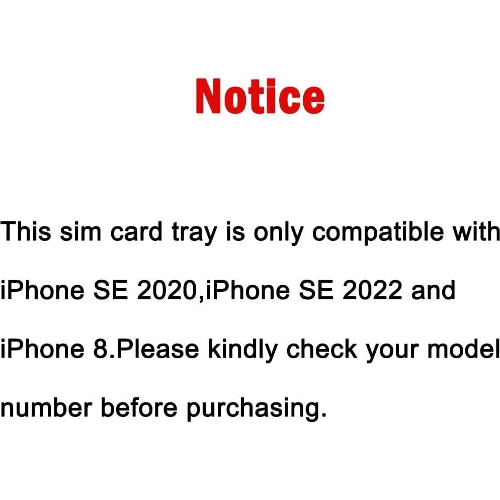 Bandeja SIM de Reemplazo Perzework para iPhone SE 2020/2022/8 Negra