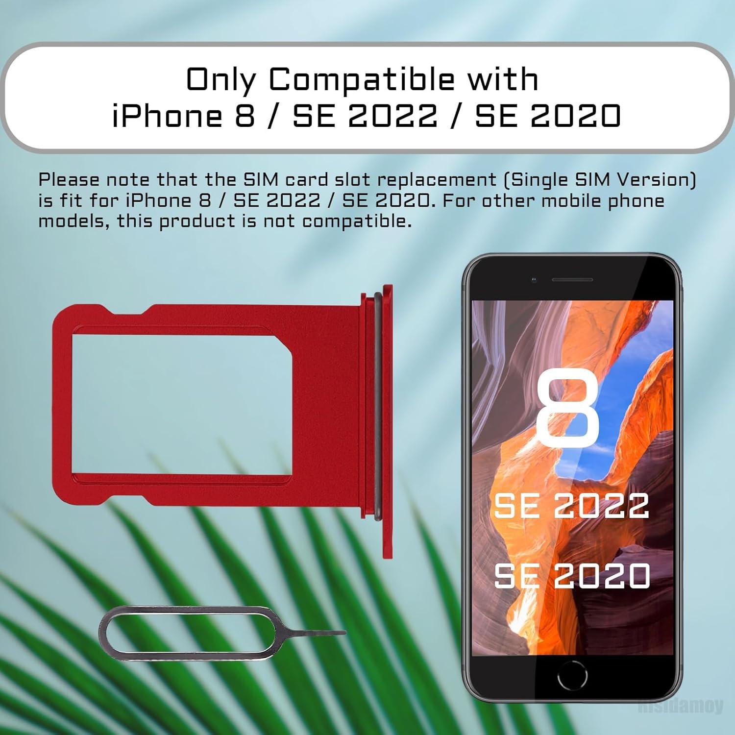 Bandeja de Tarjeta SIM Rojo para iPhone 8/SE 2020/2022