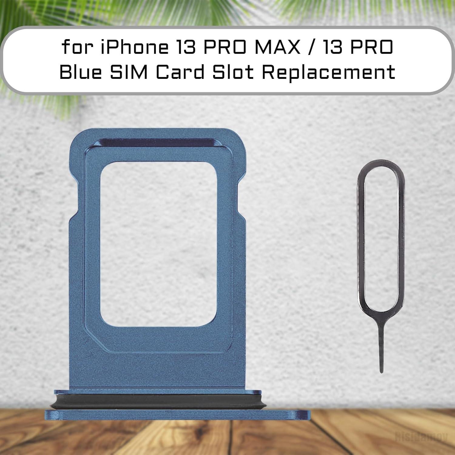 Soporte Bandeja SIM Azul para iPhone 13 Pro Max - Risidamoy