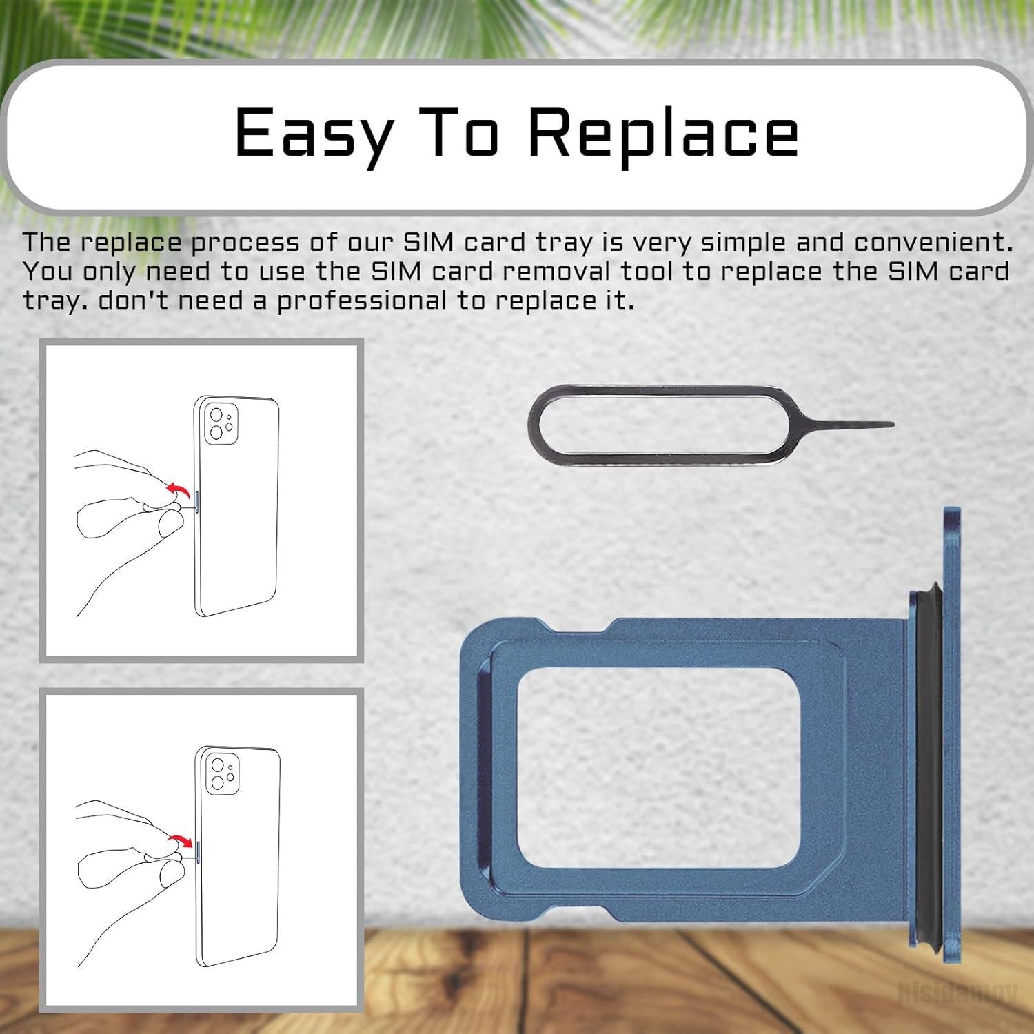 Soporte Bandeja SIM Azul para iPhone 13 Pro Max - Risidamoy