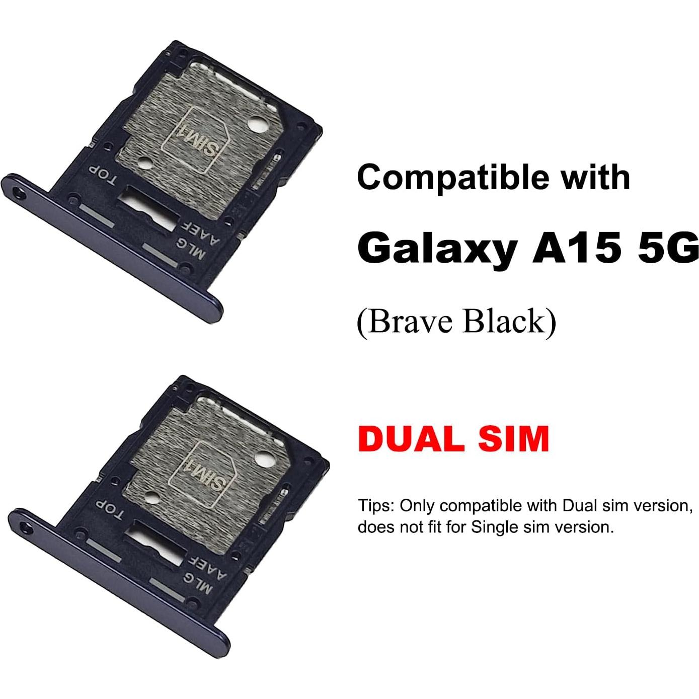 Bandeja Doble SIM para Galaxy A15 5G BATLABB - 2 Pcs Negro
