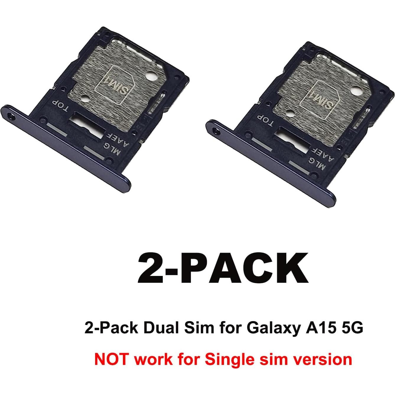 Bandeja Doble SIM para Galaxy A15 5G BATLABB - 2 Pcs Negro