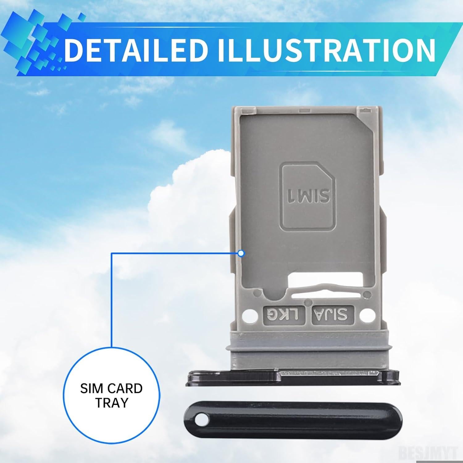 Bandeja de tarjeta SIM para Samsung Galaxy S22 5G - Negro