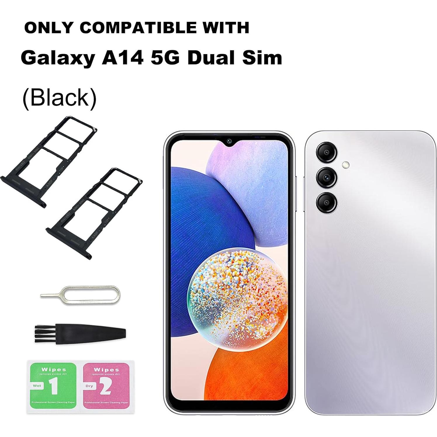 Bandeja SIM Doble para Galaxy A14 5G - 2 Piezas - Negro