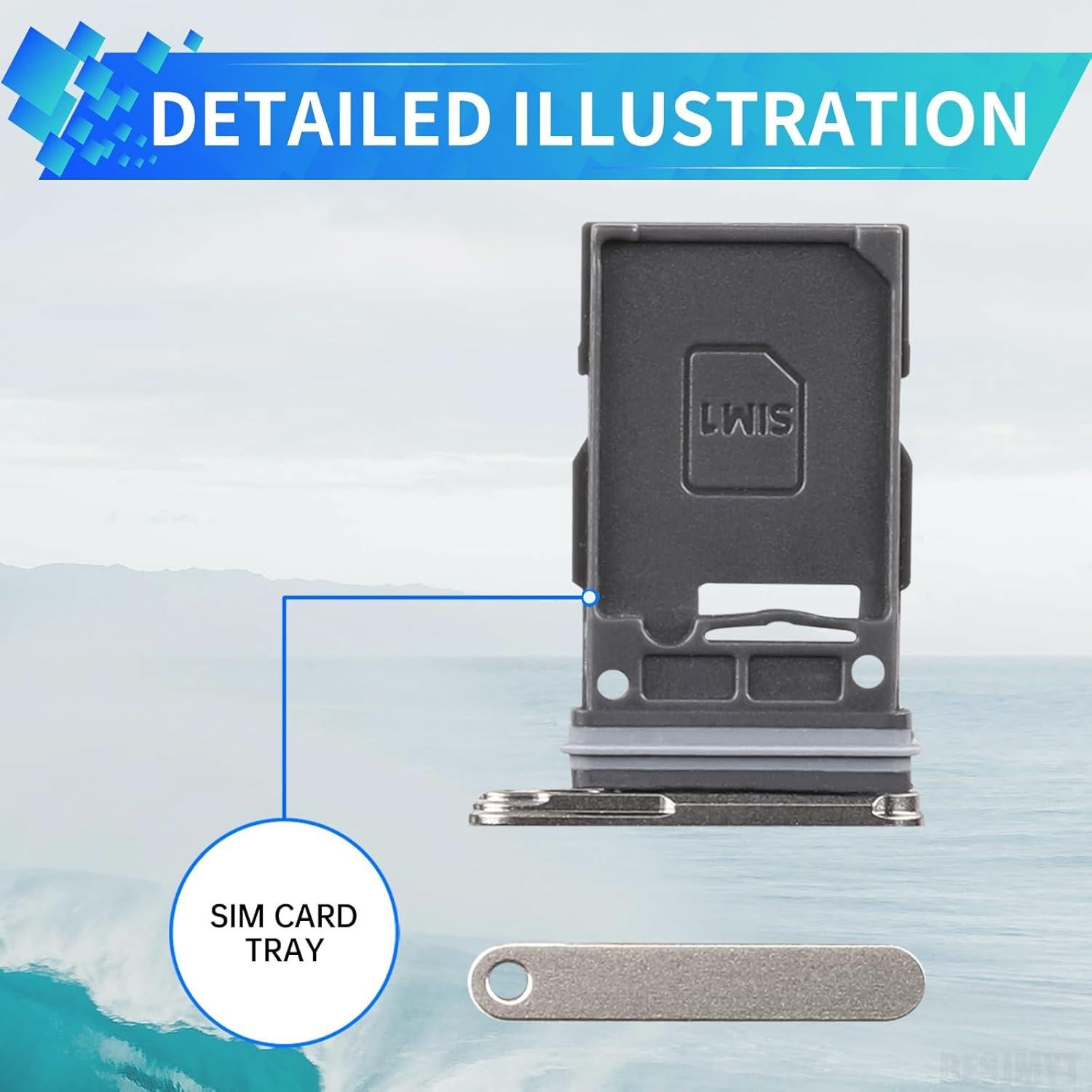 Bandeja de Tarjeta SIM para Samsung Galaxy S24 Ultra - Gris