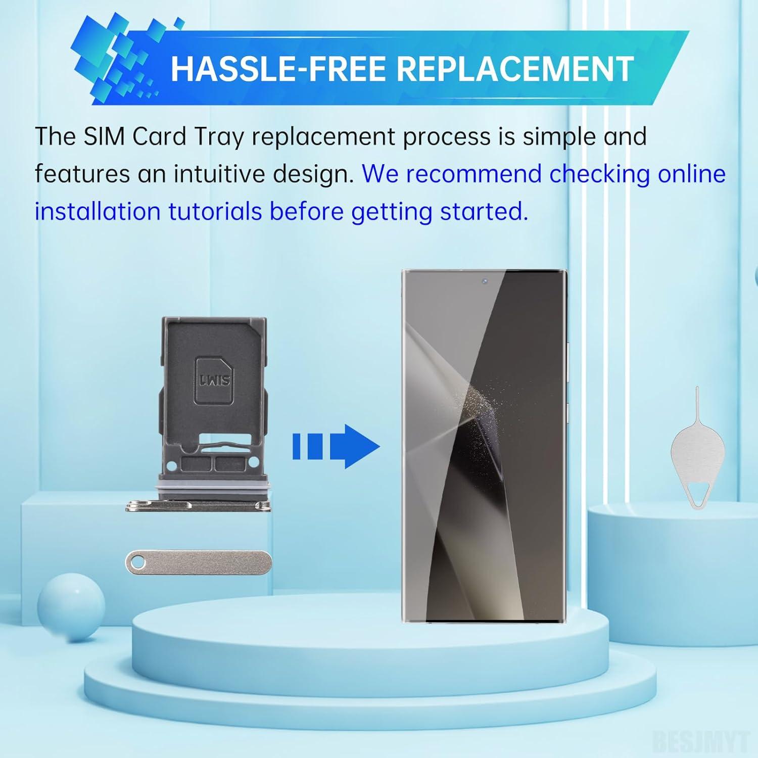 Bandeja de Tarjeta SIM para Samsung Galaxy S24 Ultra - Gris