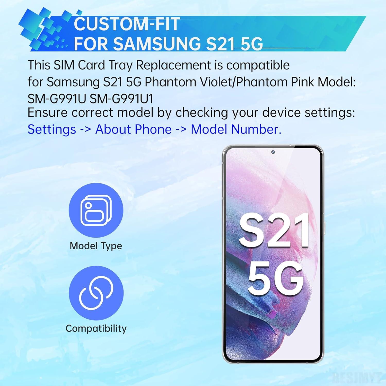 Bandeja de tarjeta SIM Samsung Galaxy S21 5G - Violeta