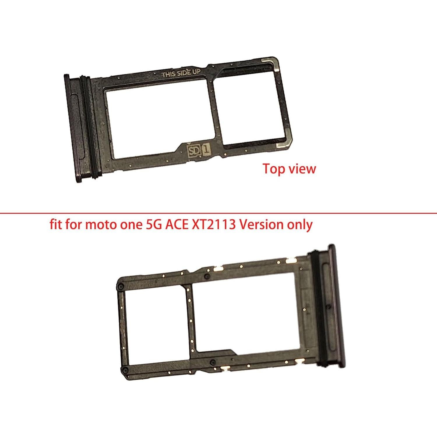 Bandeja de Tarjeta SIM Reemplazo Moto one 5G Ace XT2113 Gris