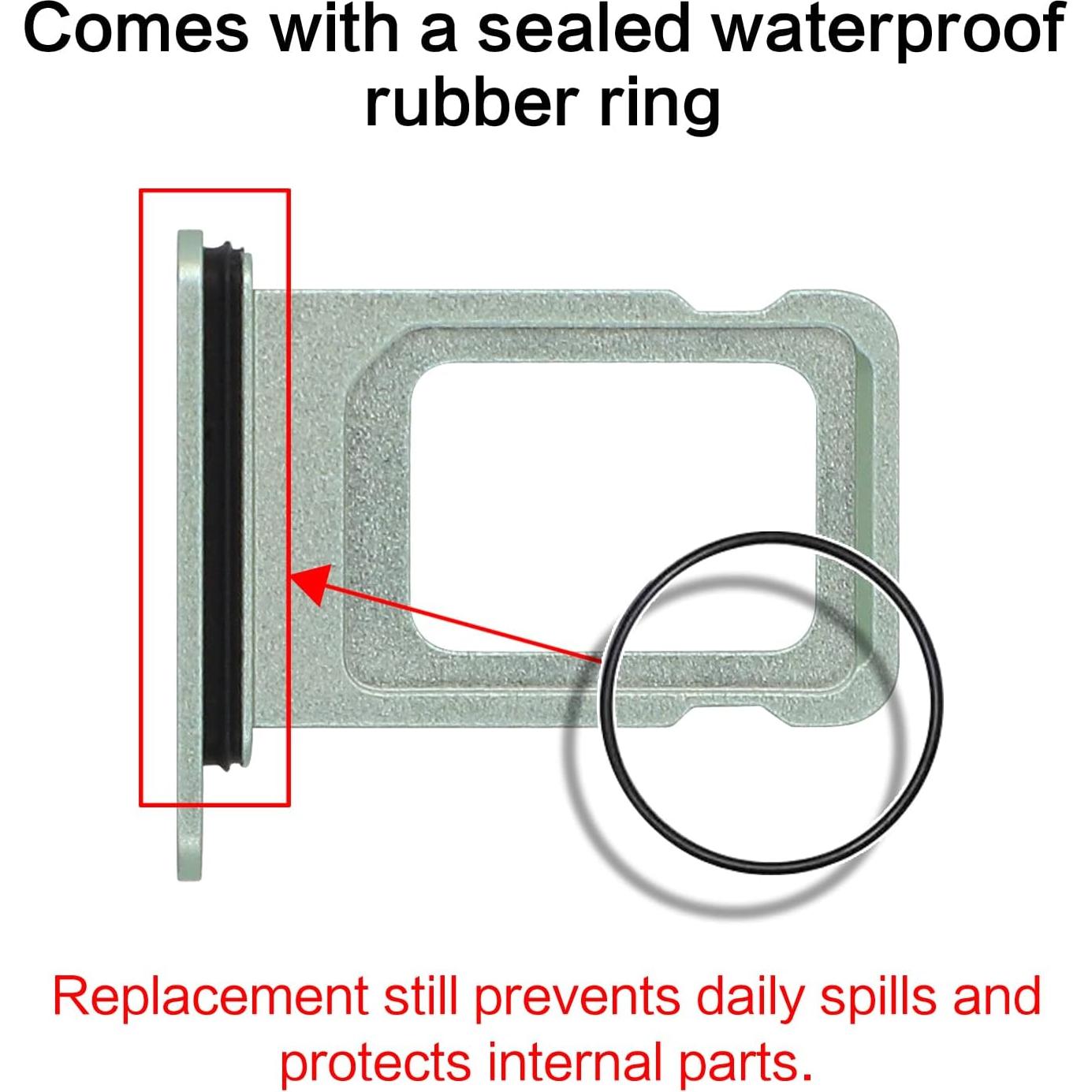 ASDAWN for iPhone 12 SIM Card Slot Replacement for iPhone 12 SIM Card Tray Holder Waterproof Rubber Ring and SIM pin(Single Sim Version 6.1 inches)(Green)