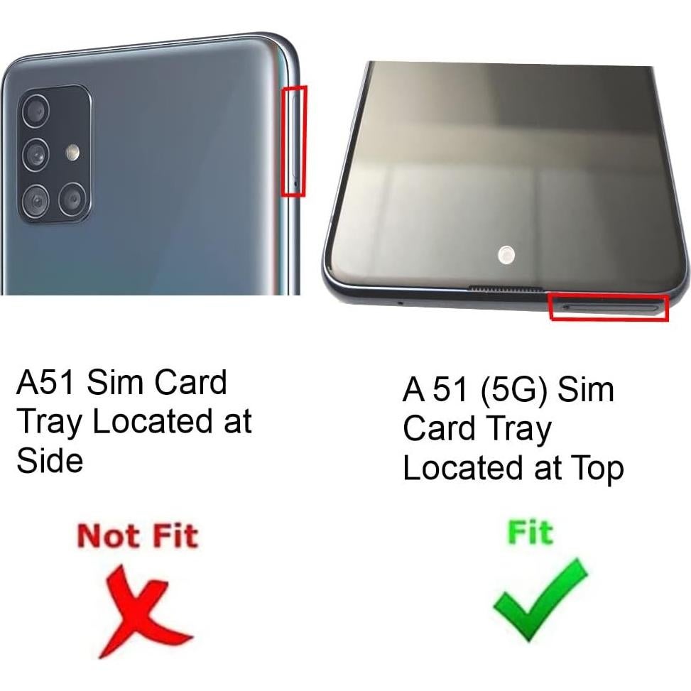 Bandeja de tarjeta SIM PHONSUN para Samsung Galaxy A51 5G - Negro