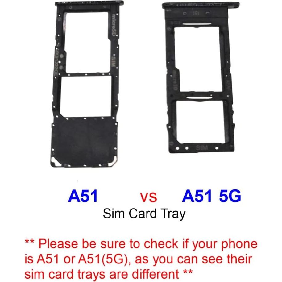 Bandeja de tarjeta SIM PHONSUN para Samsung Galaxy A51 5G - Negro