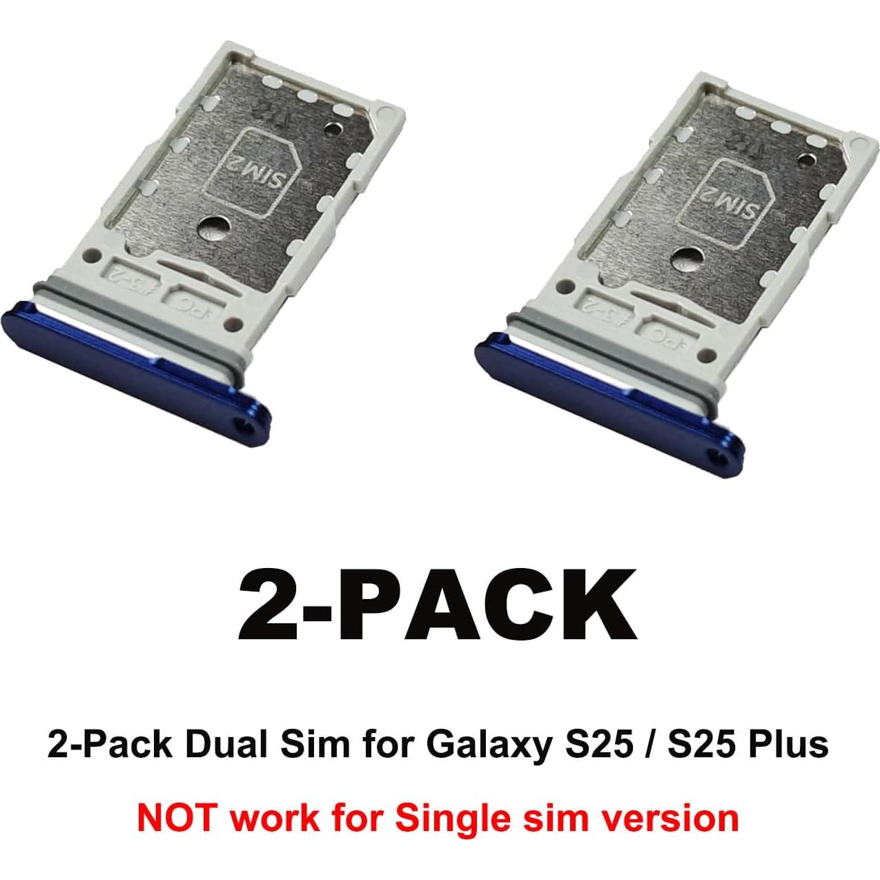 Bandeja Doble SIM para Galaxy S25/S25 Plus - 2 Pcs Azul Marino