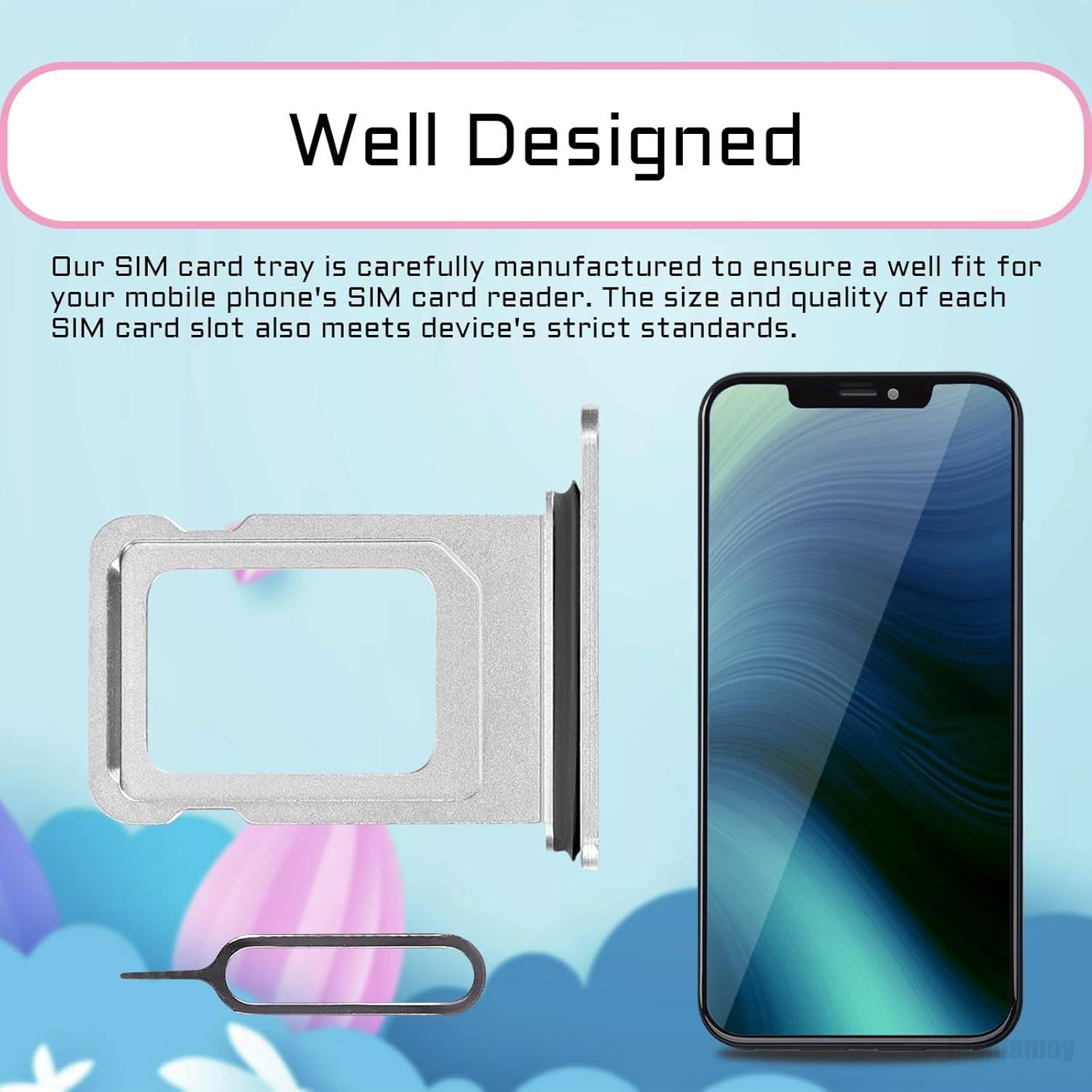 Bandeja para Tarjeta SIM Individual Plata iPhone 12 Pro Max