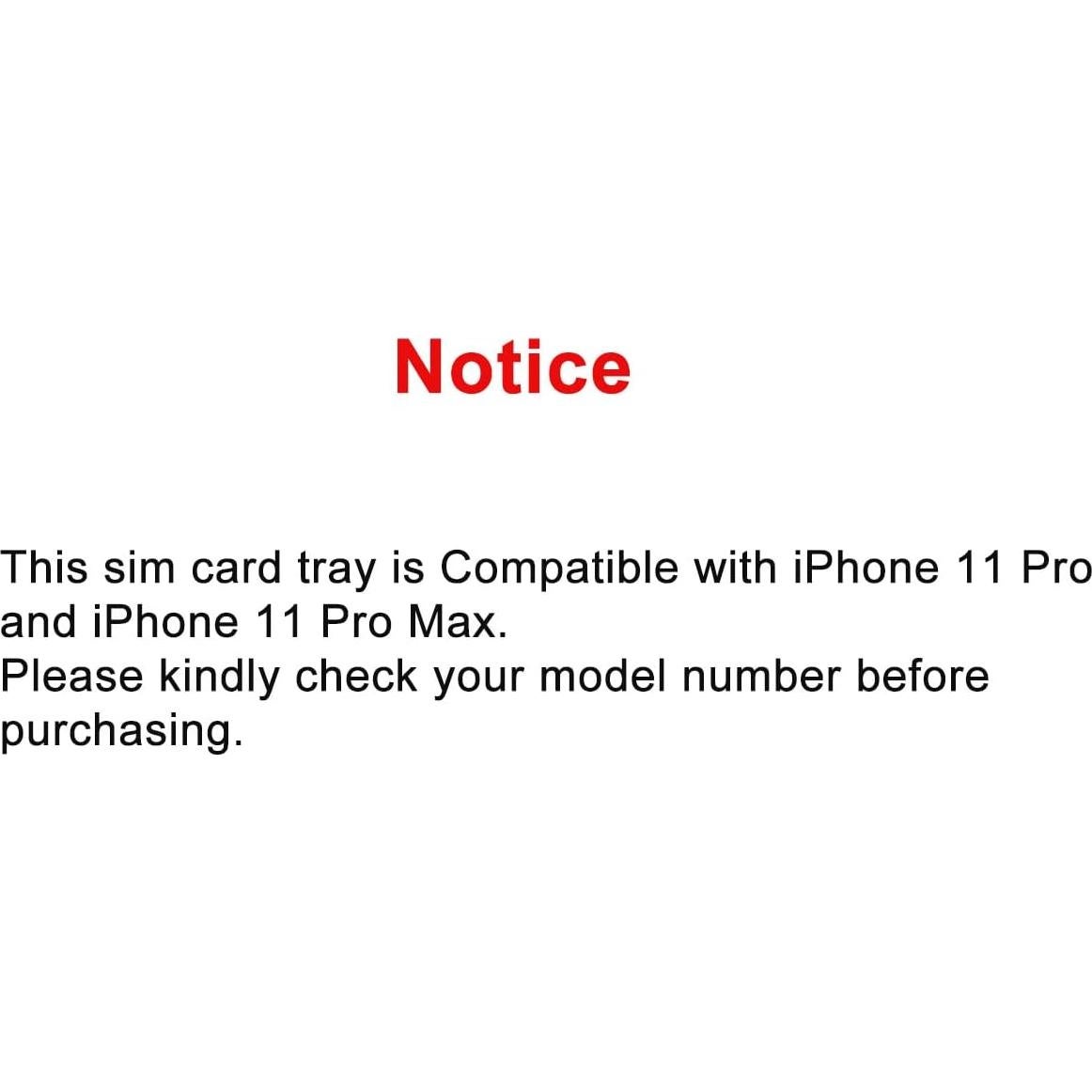 Bandeja de SIM de Reemplazo Perzework para iPhone 11 Pro/Max