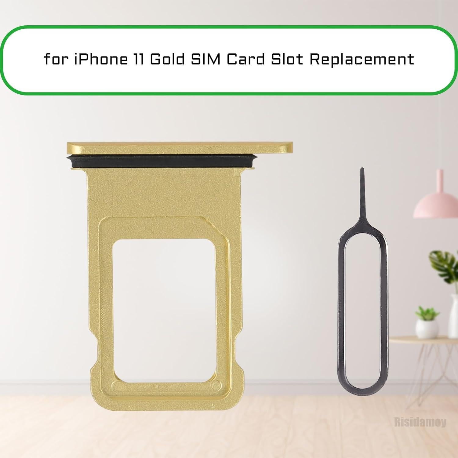 Bandeja de Tarjeta SIM Dorada para iPhone 11 - Risidamoy