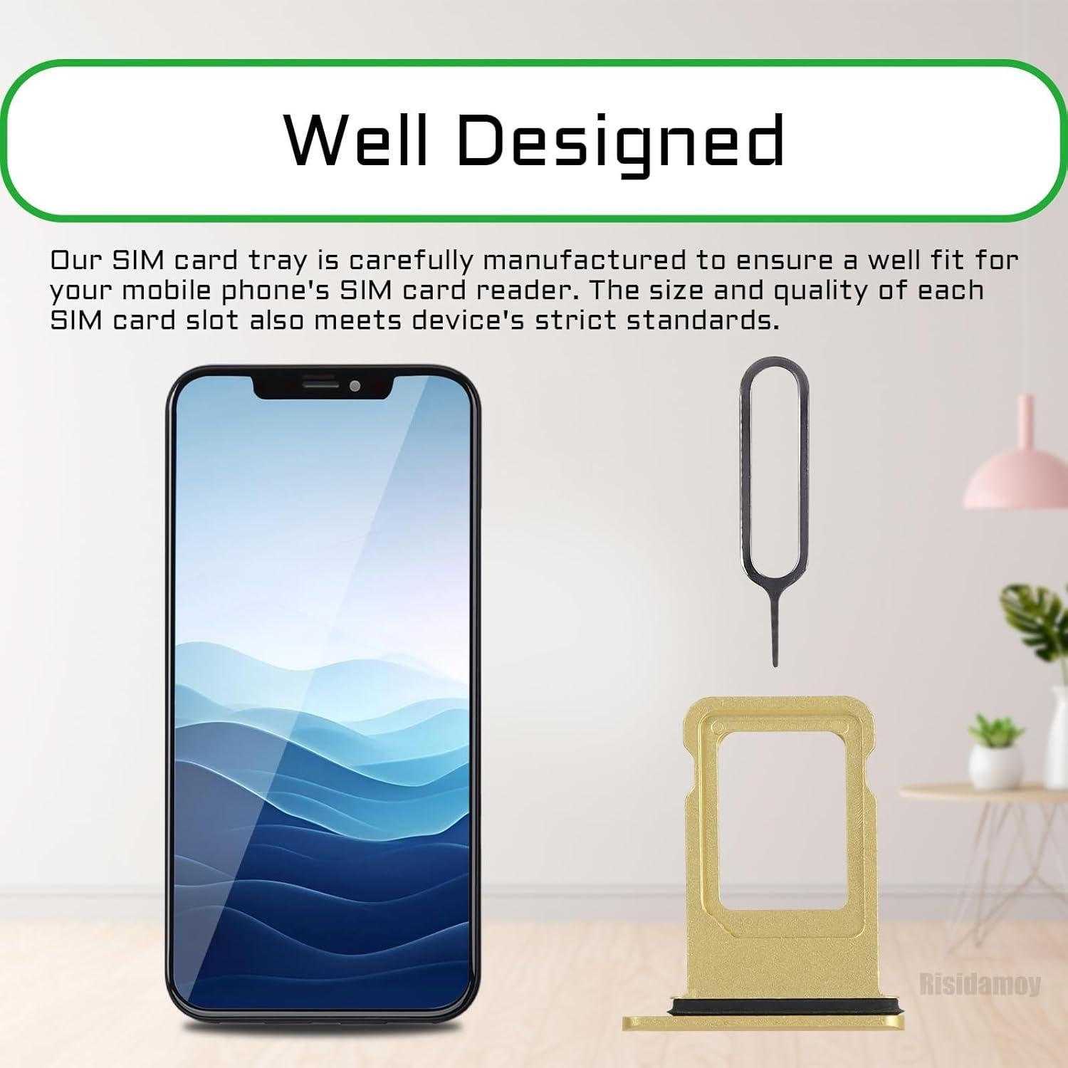 Bandeja de Tarjeta SIM Dorada para iPhone 11 - Risidamoy