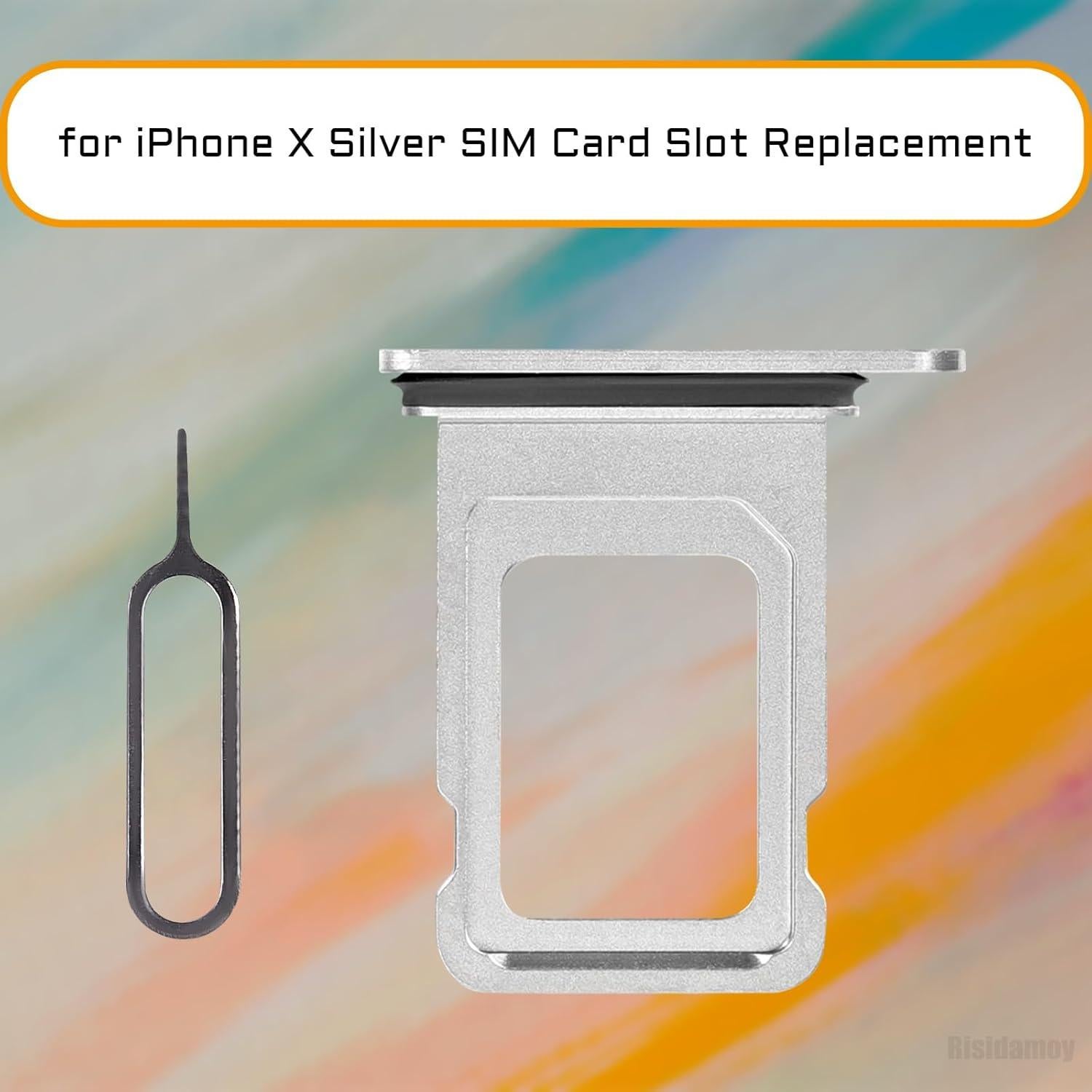 Soporte Bandeja SIM iPhone X Risidamoy Plateado Kit Reparación