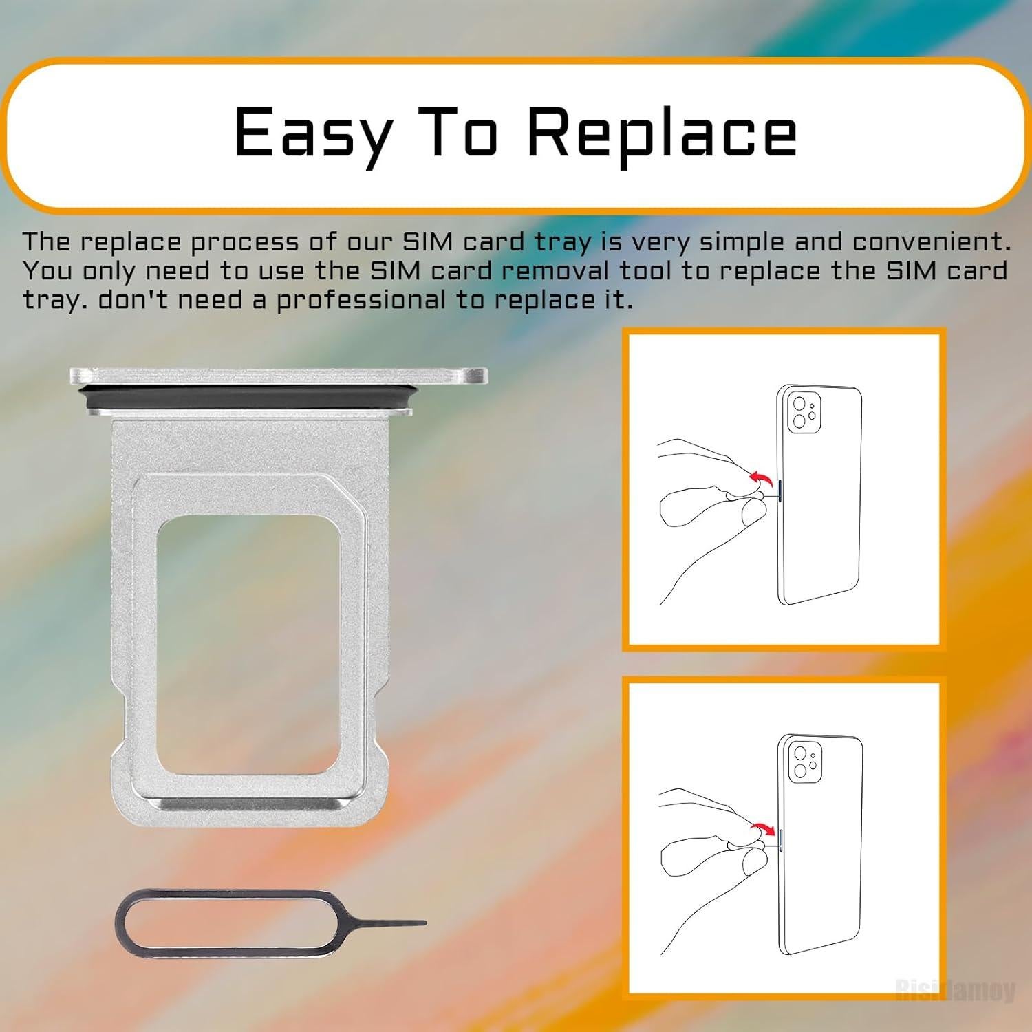 Soporte Bandeja SIM iPhone X Risidamoy Plateado Kit Reparación