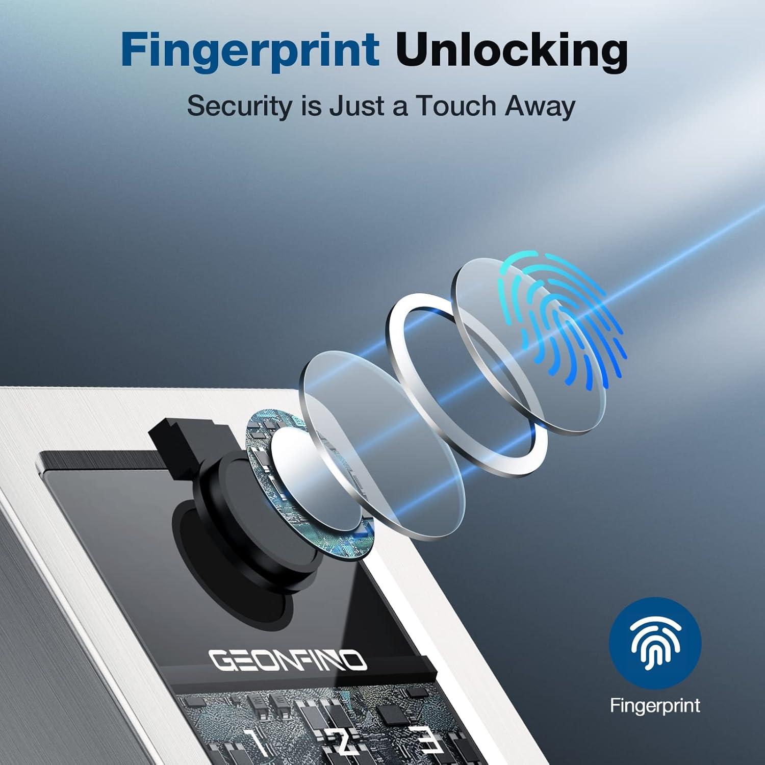 Cerradura Inteligente GEONFINO G5 Pro Plata 6 en 1 Huella