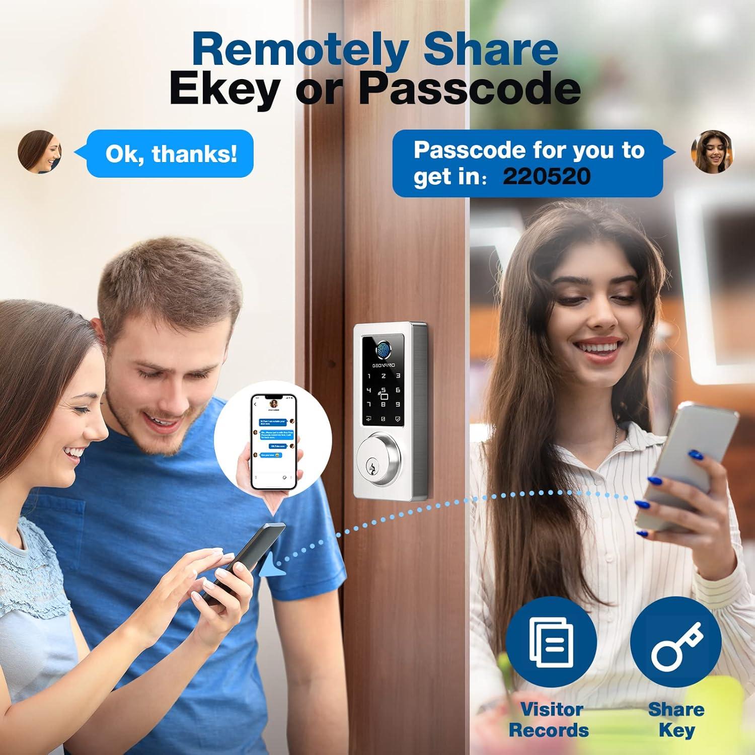 Cerradura Inteligente GEONFINO G5 Pro Plata 6 en 1 Huella