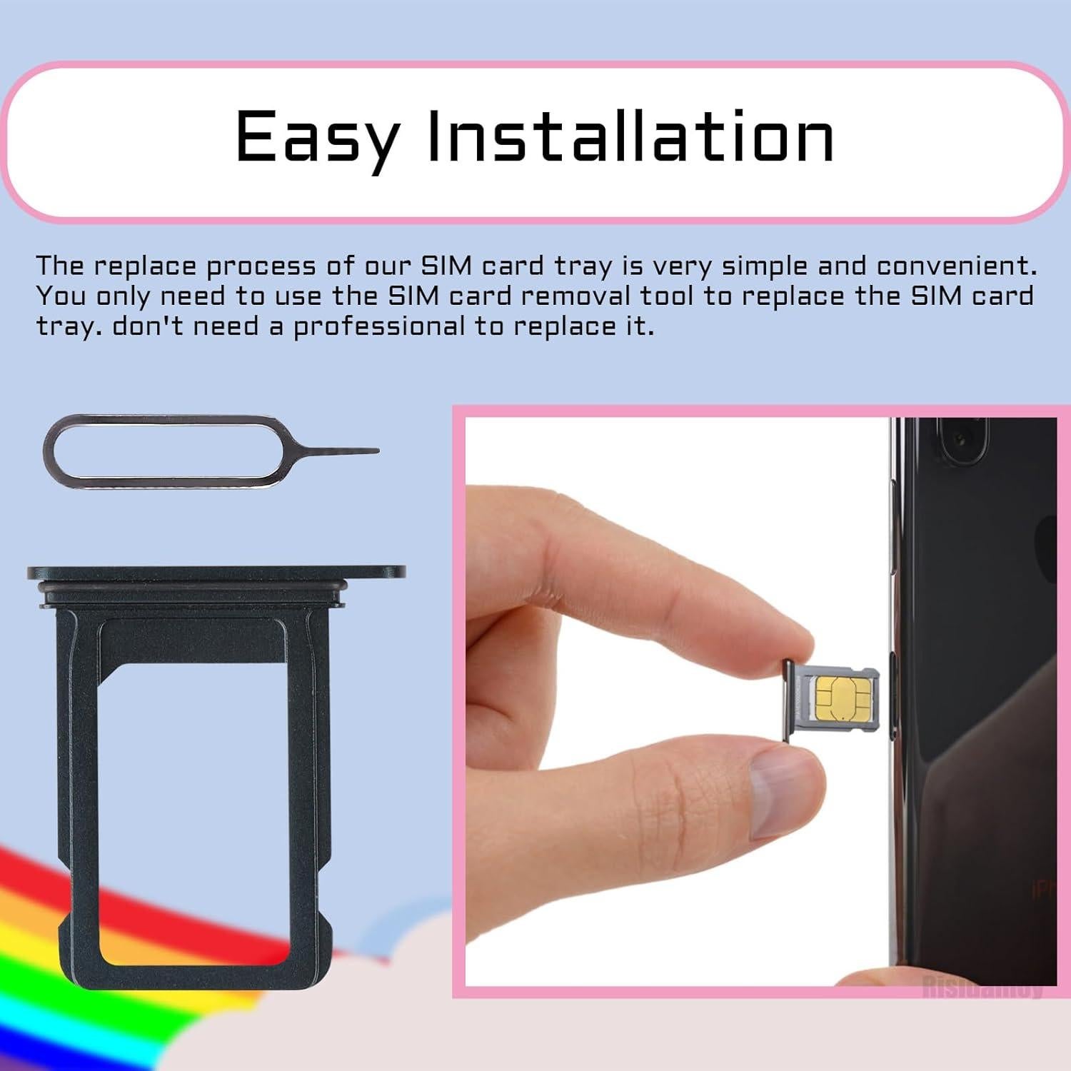 Bandeja de Tarjeta SIM iPhone 13 Negra con Herramienta de Extracción