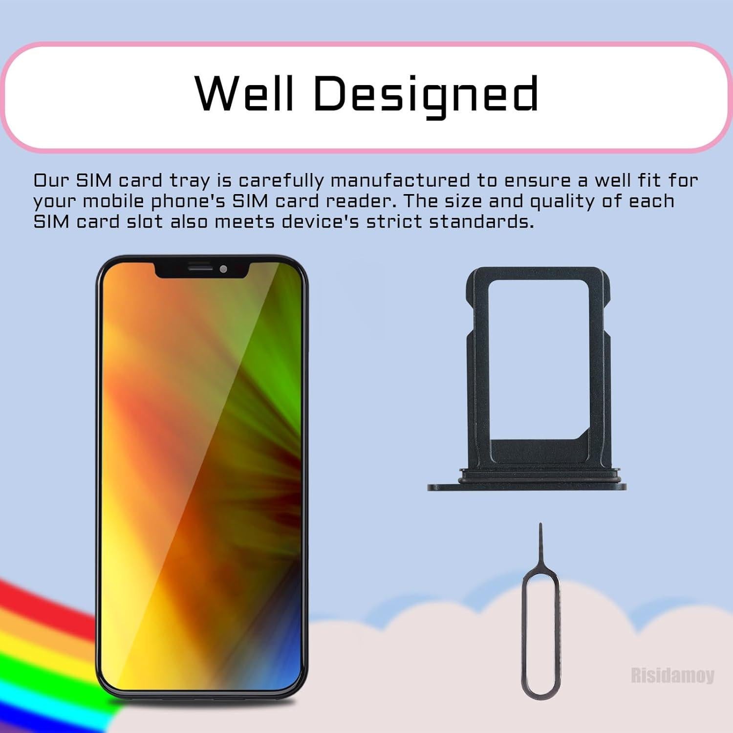 Bandeja de Tarjeta SIM iPhone 13 Negra con Herramienta de Extracción