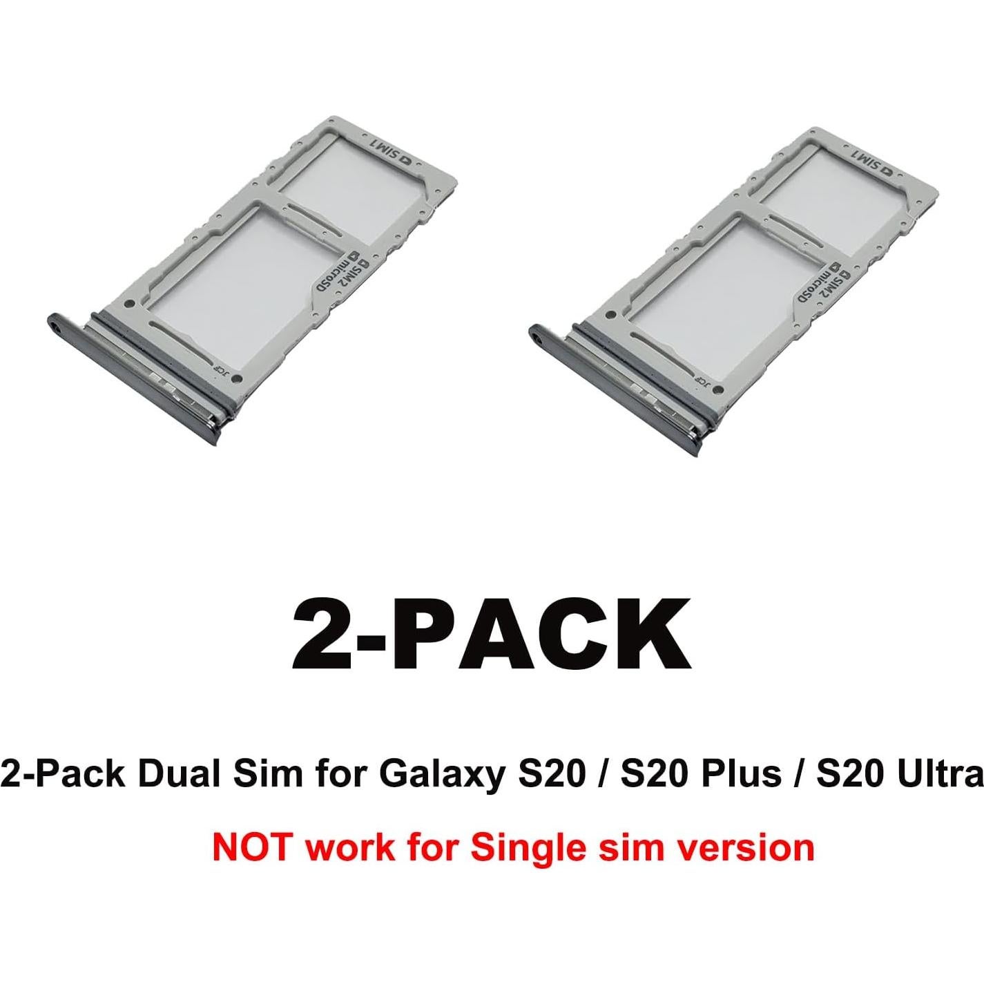 Bandeja Doble SIM para Galaxy S20/S20 Plus/S20 Ultra - 2 Pcs