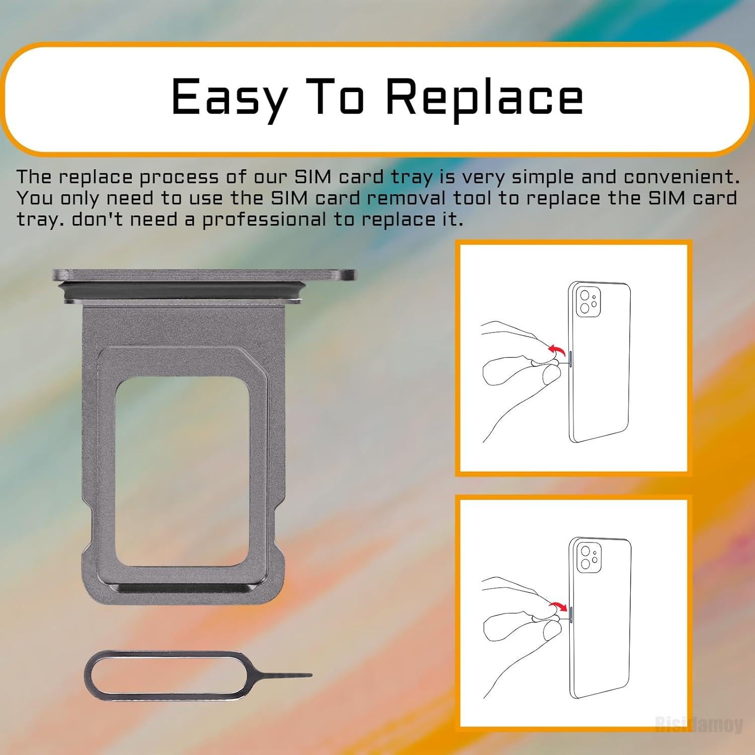 Bandeja de tarjeta SIM negra para iPhone X - Risidamoy