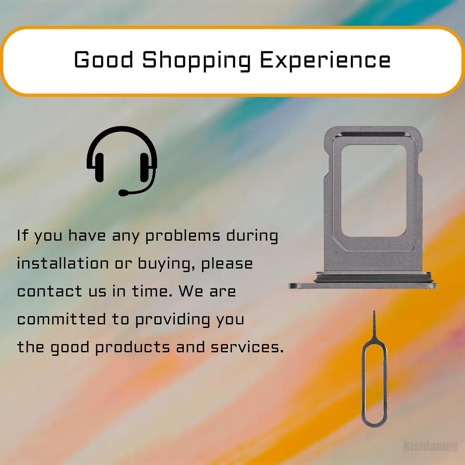 Bandeja de tarjeta SIM negra para iPhone X - Risidamoy