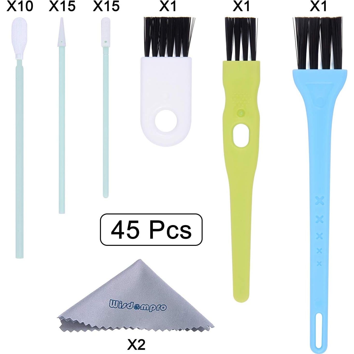 Kit de limpieza 45 piezas Wisdompro para celulares y electrónicos