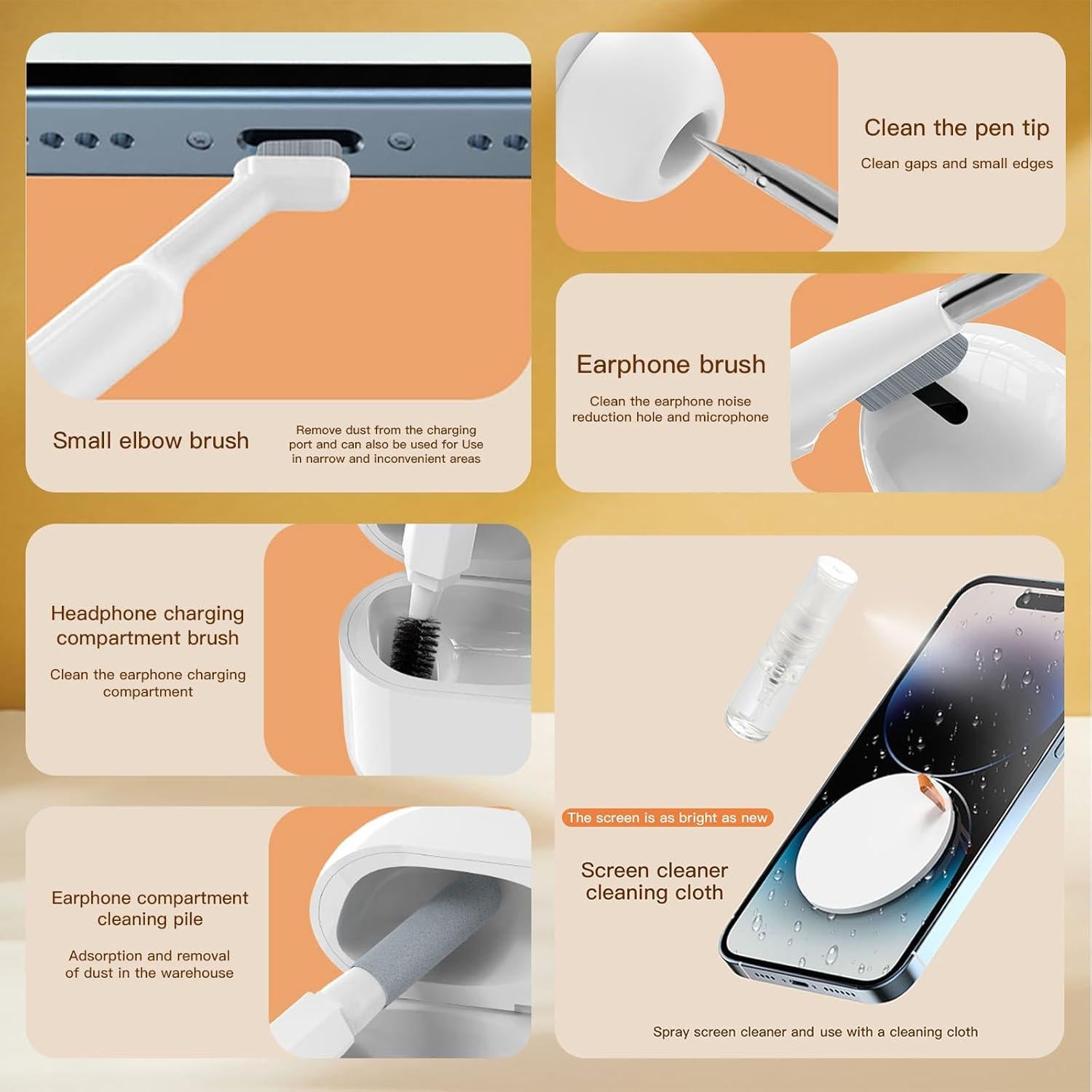 Kit de Limpieza 21 en 1 Critin para Electrónicos - Blanco