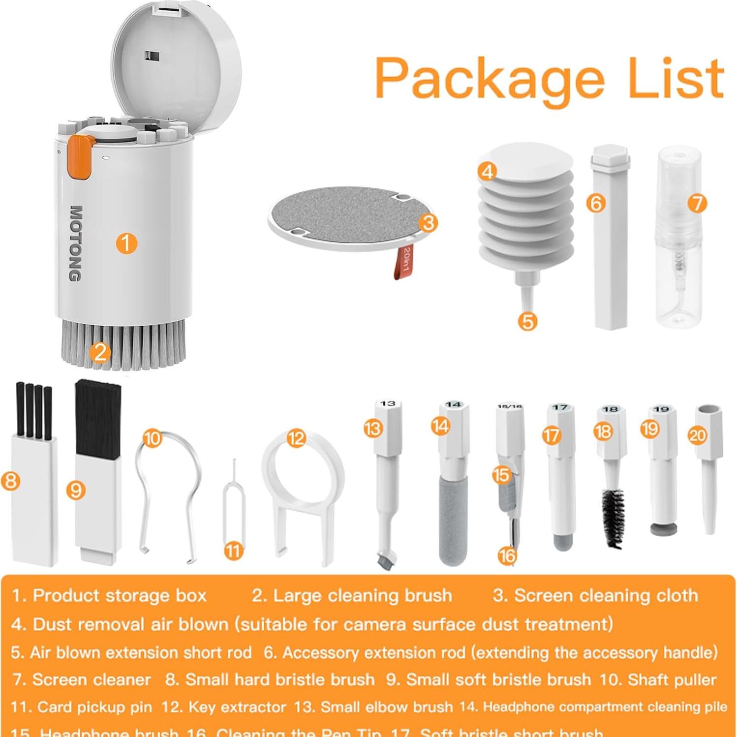 Kit de limpieza MOTONG para dispositivos electrónicos - Blanco