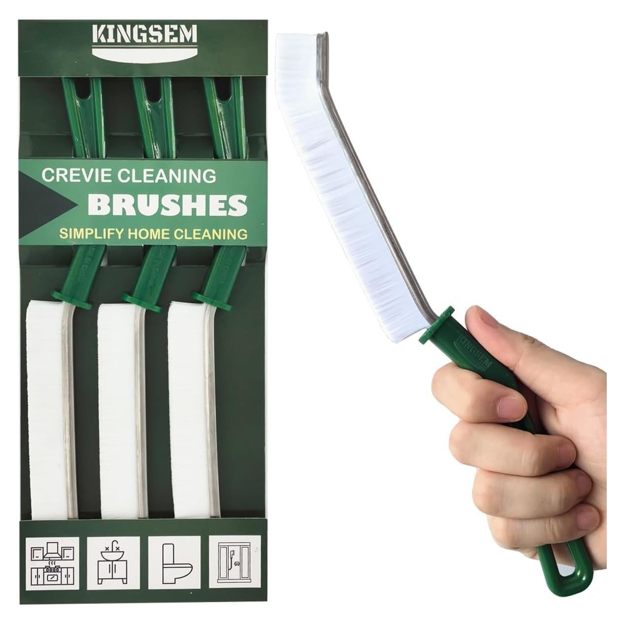 Cepillo de Limpieza Multifuncional KINGSEM - 3 Piezas, Cerdas Duras